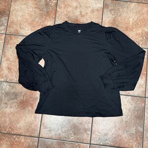 LUNYA Women Long Sleeve Cotton Pajama Top Large  Black